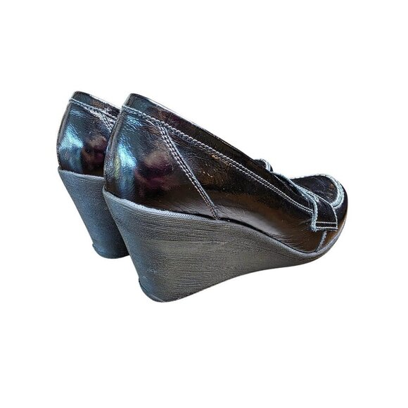 Bravo browns made in Italy leather women wedges shoes size 7.5 - Picture 9 of 14